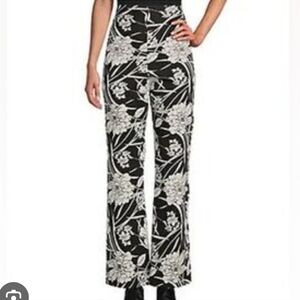 Bryn Walker Monochrome Floral Wide Leg Pants